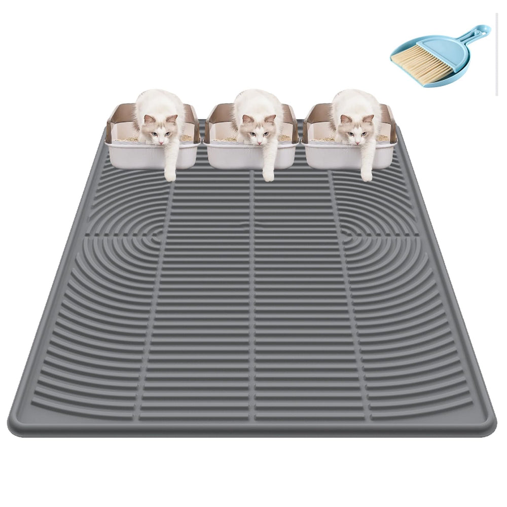 Kabeyoe XL silicone cat litter mat covers large area under box for less mess