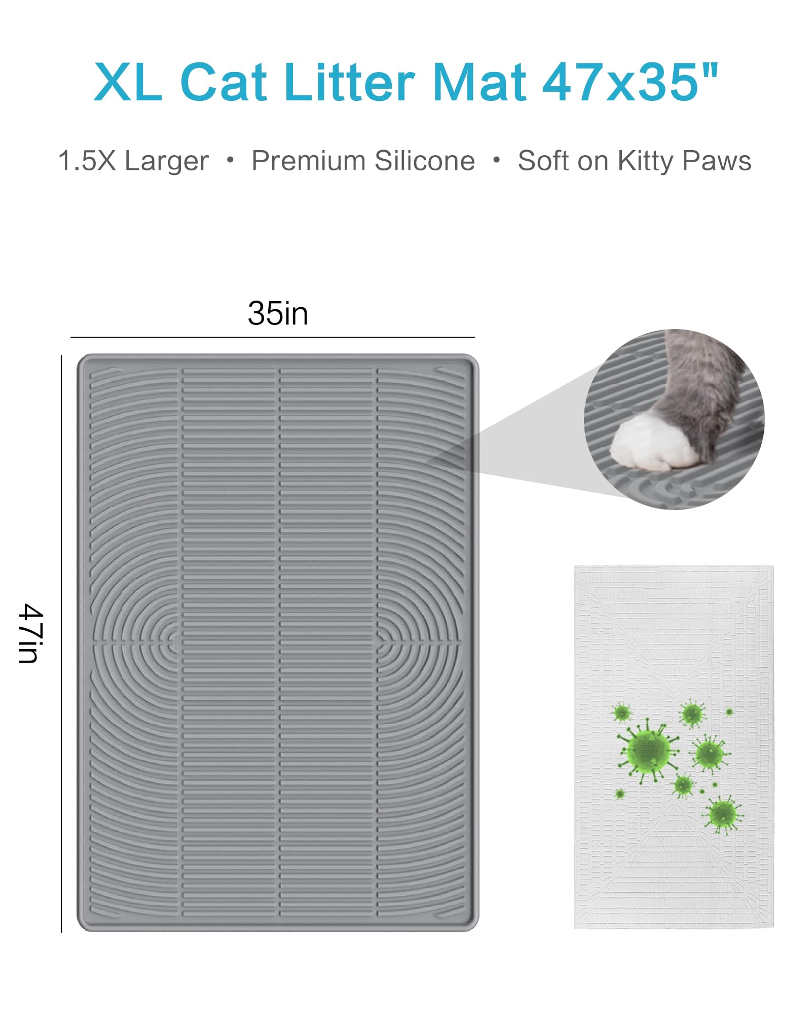 Kabeyoe silicone mat material is soft yet durable and paw-friendly