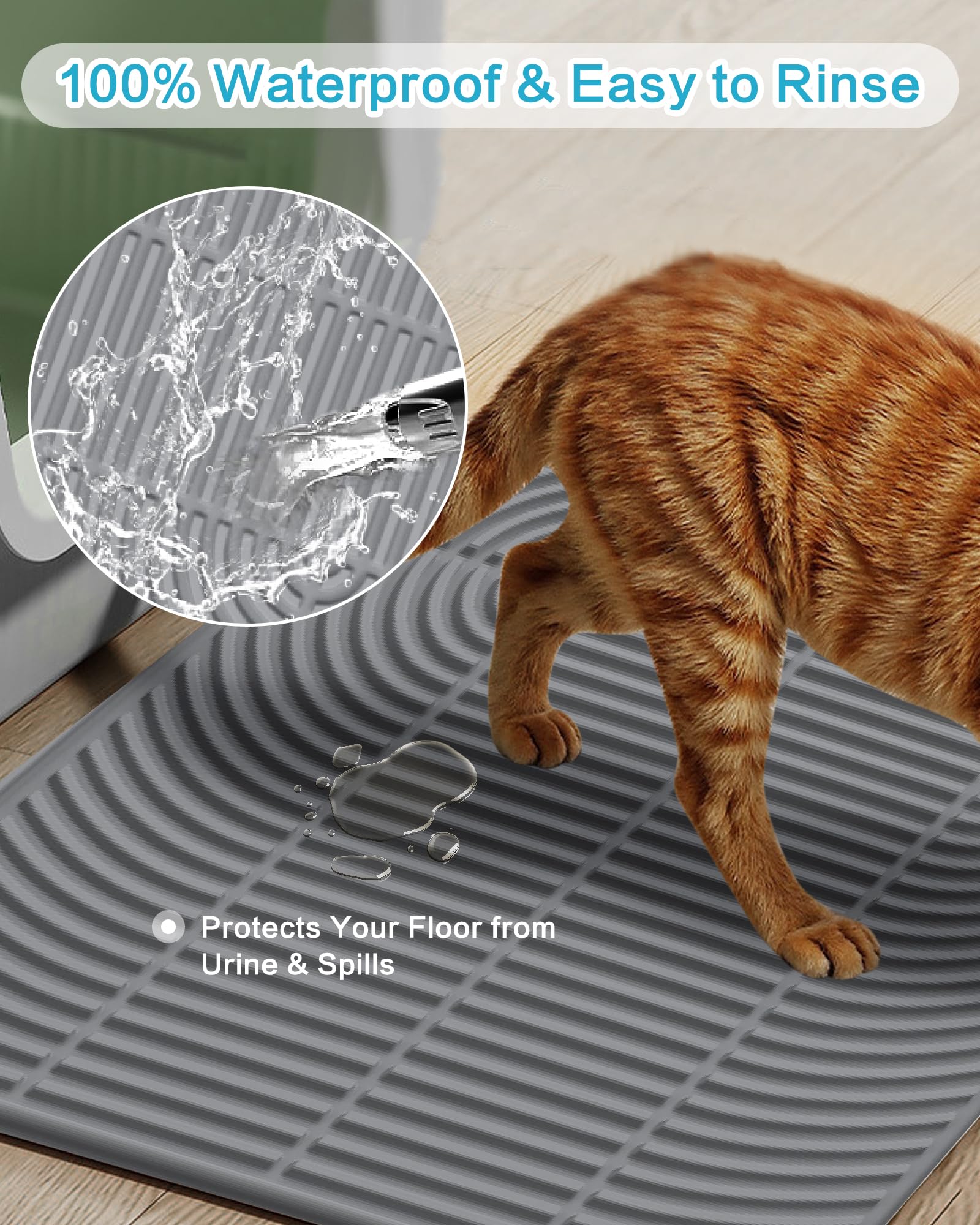 Kabeyoe waterproof anti-slip design stays in place and protects floors