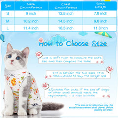 Kacctyen cat recovery suit back view with adjustable collar for a precise fit