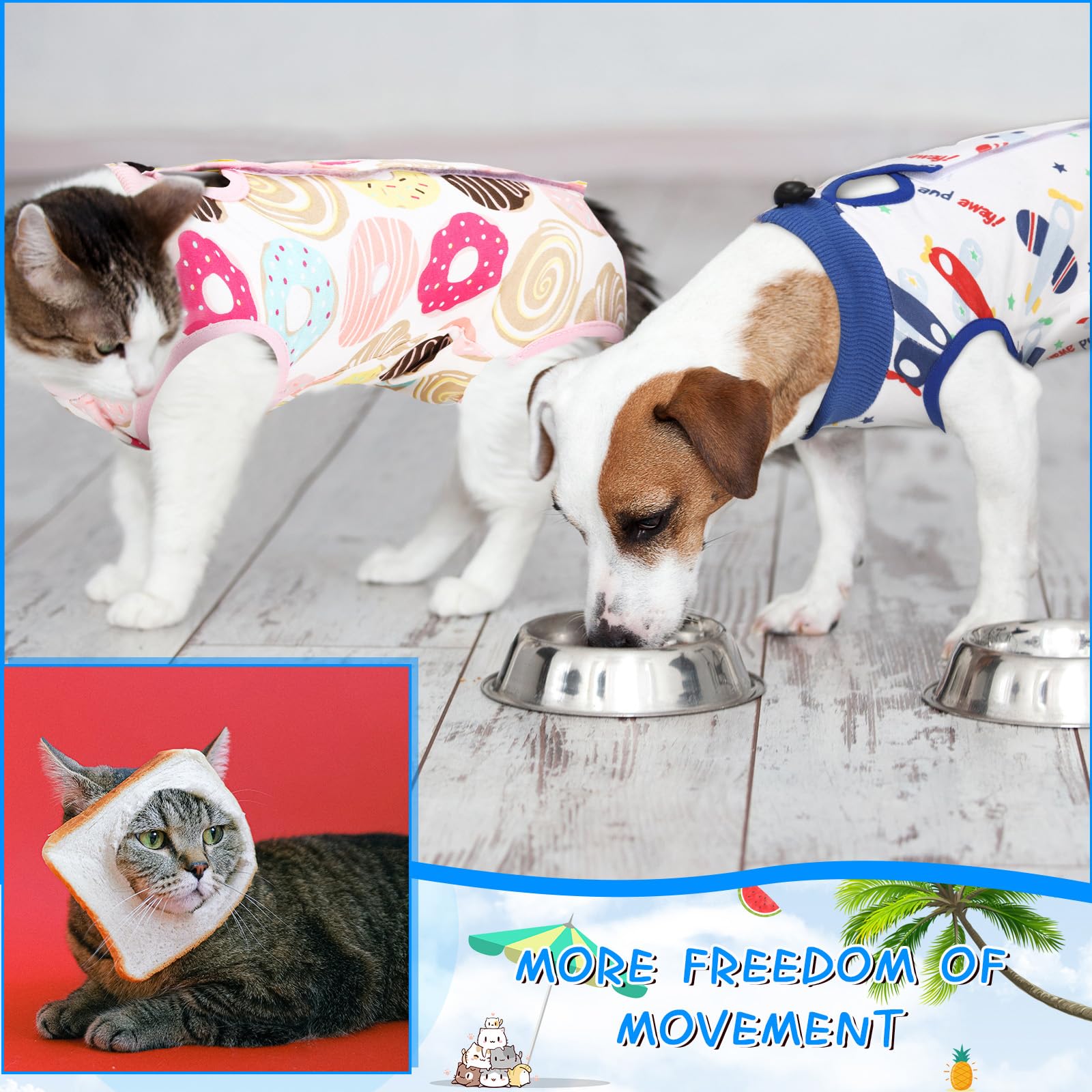 Kacctyen cat recovery suit color pack enables quick rotation and cleanliness
