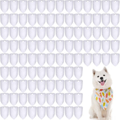 Kacctyen dog bandana blank white, front view, ready for custom sublimation and large size.