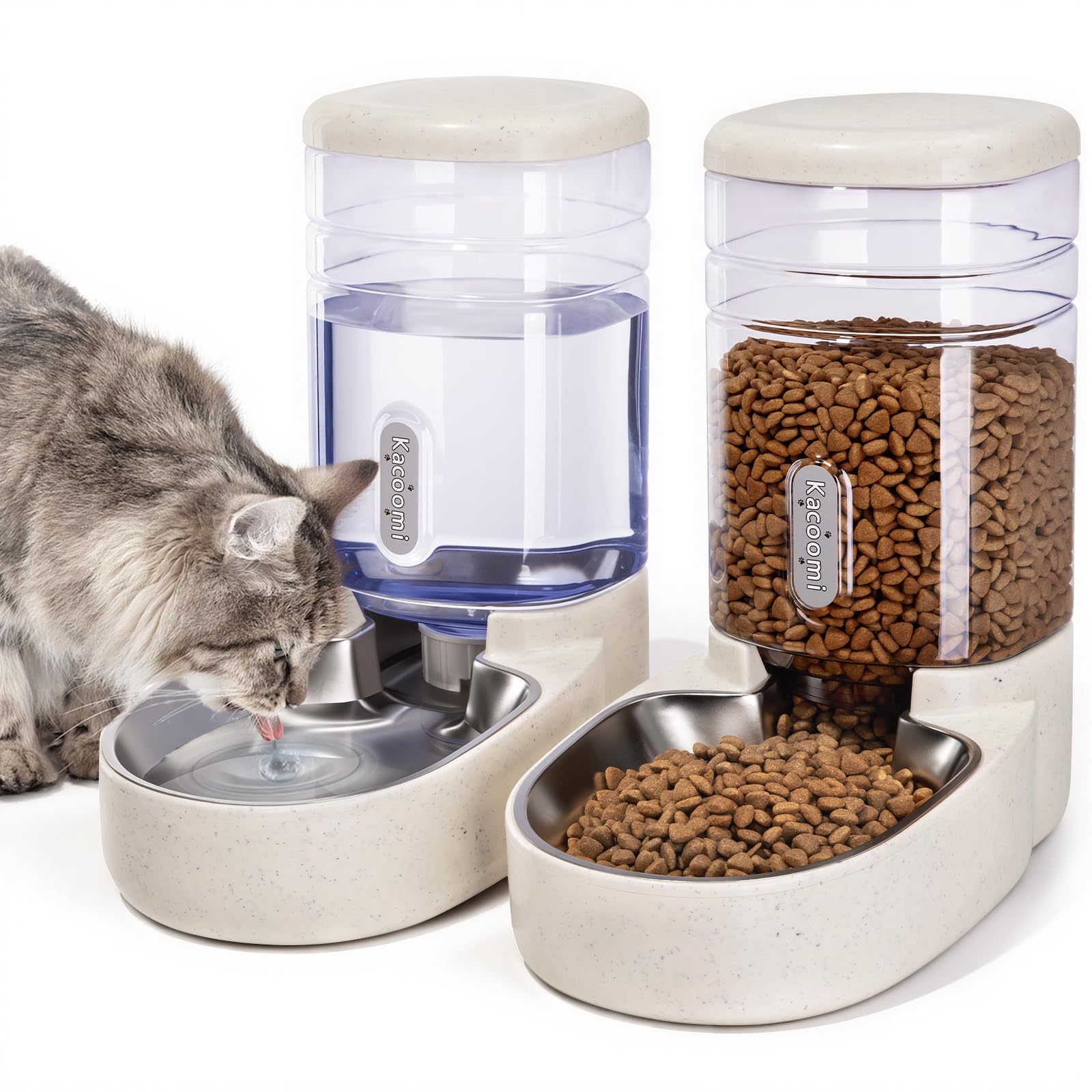 Kacoomi automatic feeder and water dispenser unit keeps pets fed and hydrated.