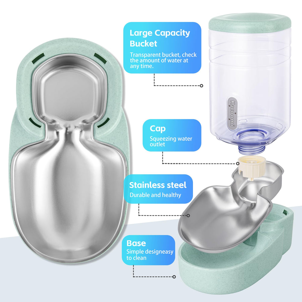 Kacoomi green water dispenser with spill-free valve.