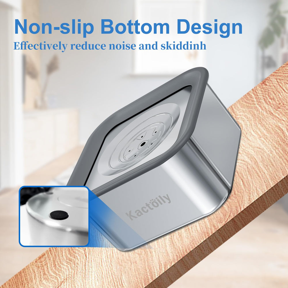 Kactoily 3L no-spill dog water bowl with non-slip base secured to floor