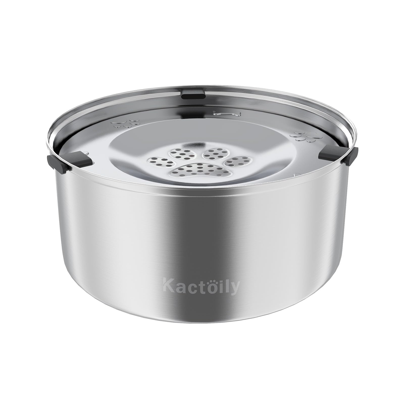 Kactoily large-capacity dog water bowl in stainless steel for multi-pet homes.