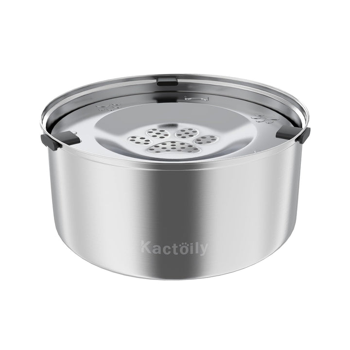 Kactoily large-capacity dog water bowl in stainless steel for multi-pet homes.