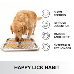 Kactoily lick mat featuring three textured zones for multi-flavor enrichment during meals.