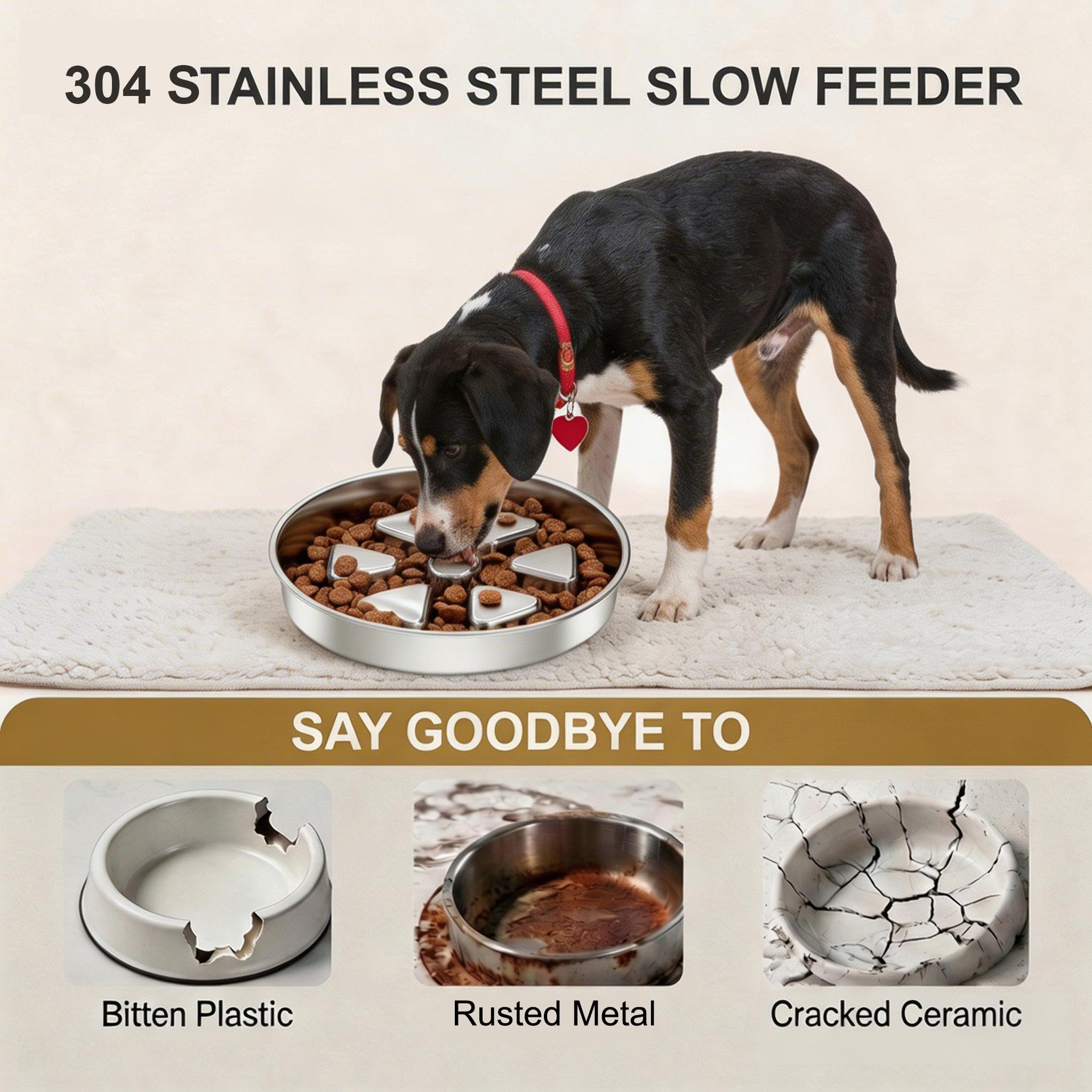 Kactoily non-slip base keeps the bowl steady during meals