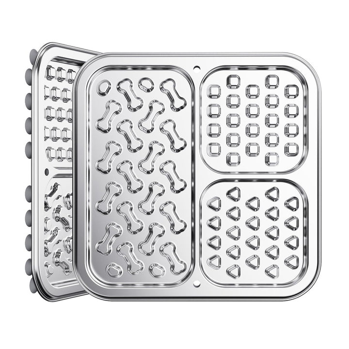 Kactoily stainless steel lick mat with base suction cups for secure, mess-free feeding.