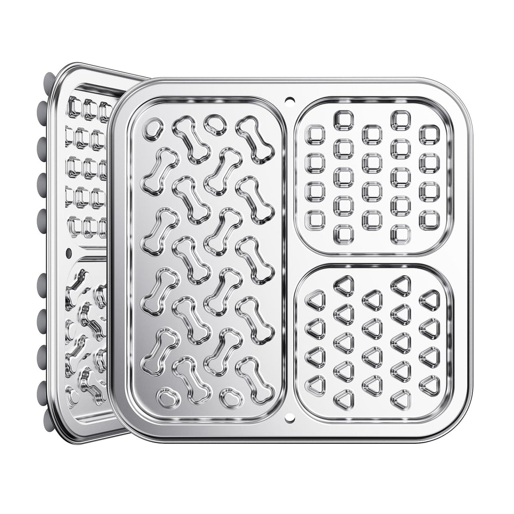 Kactoily stainless steel lick mat with base suction cups for secure, mess-free feeding.