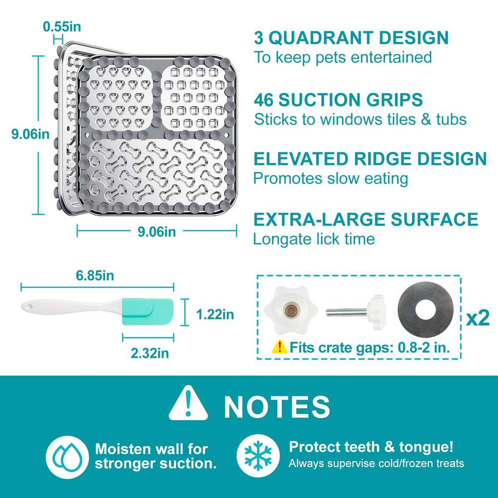 Kactoily stainless steel lick mat fits small to large pets for enrichment at home.