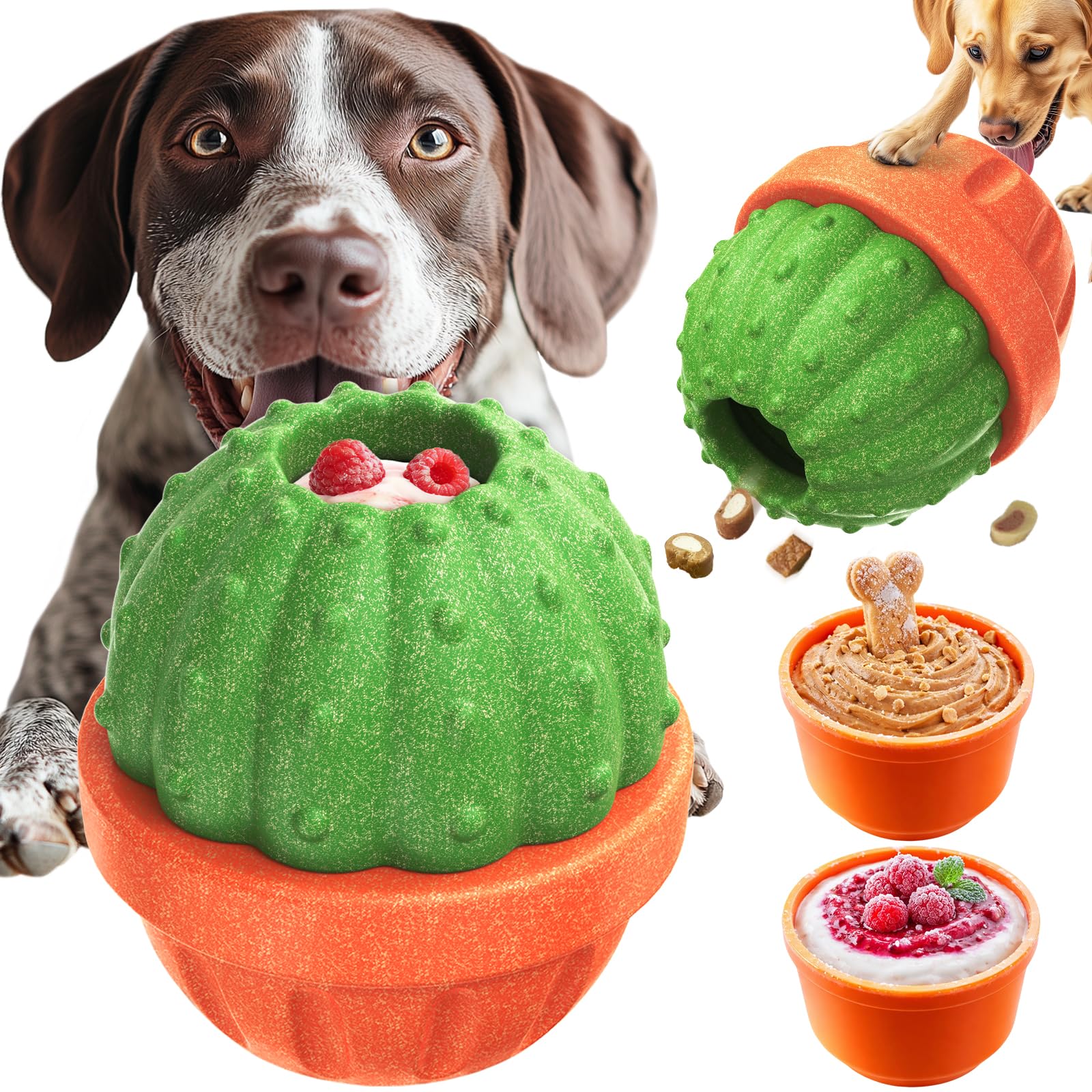 KADTC 3-in-1 dog frozen treat ball ready for freeze-and-lick enrichment.