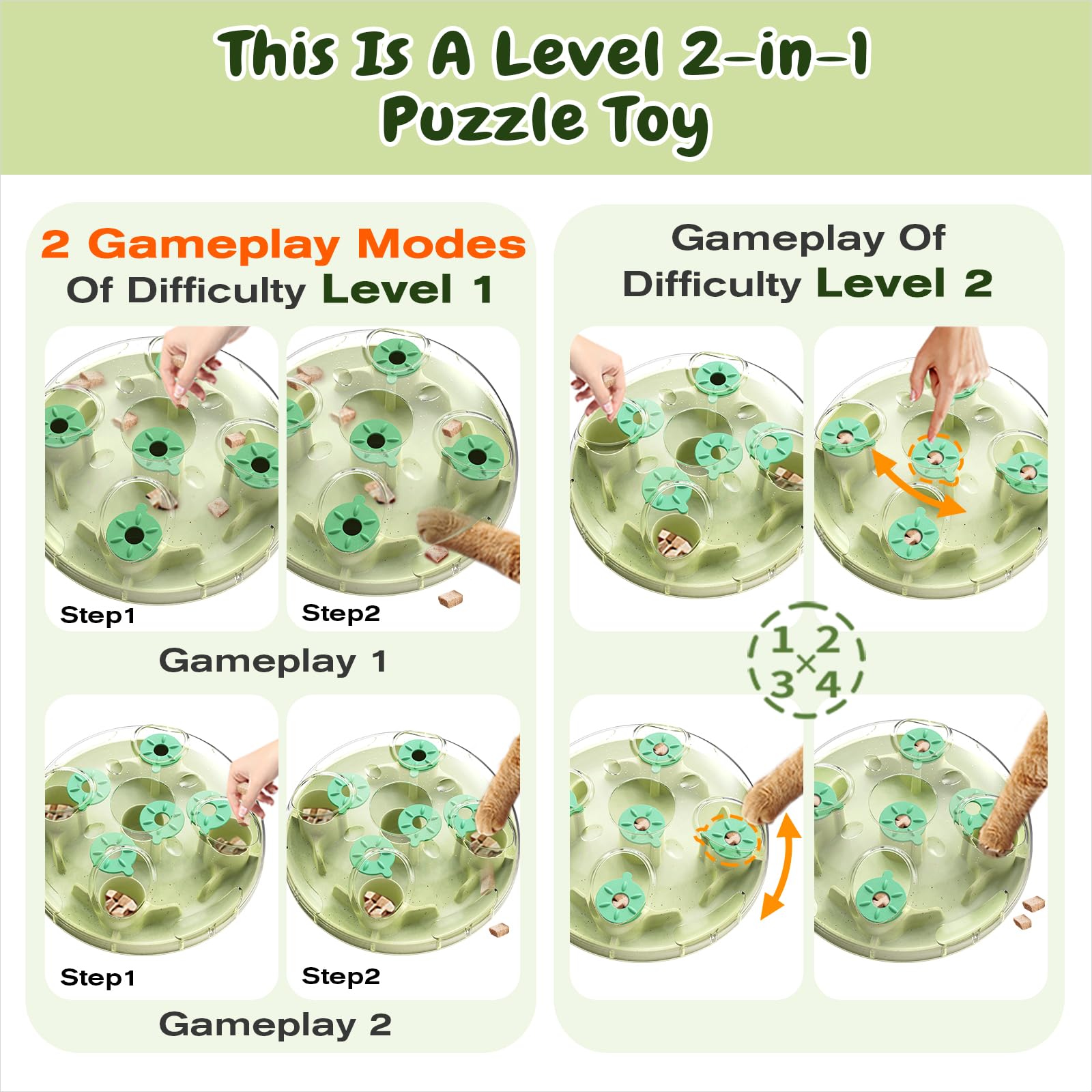 KADTC cat puzzle toy close-up highlights durable ABS and safety.