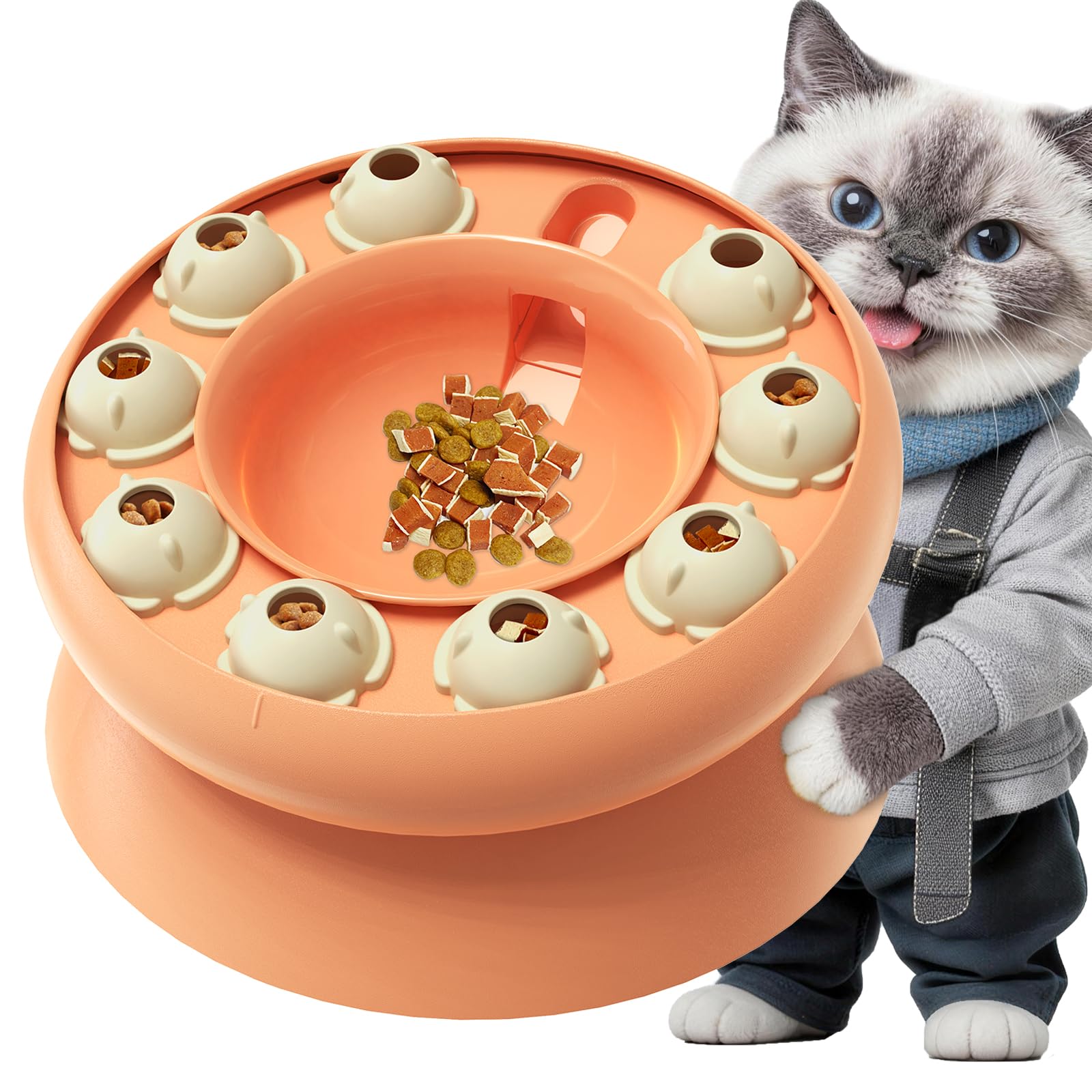KADTC cat puzzle toy with interactive track for slow feeding and engagement