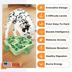 KADTC puzzle compartments and sliders encourage dogs to slide and search for treats