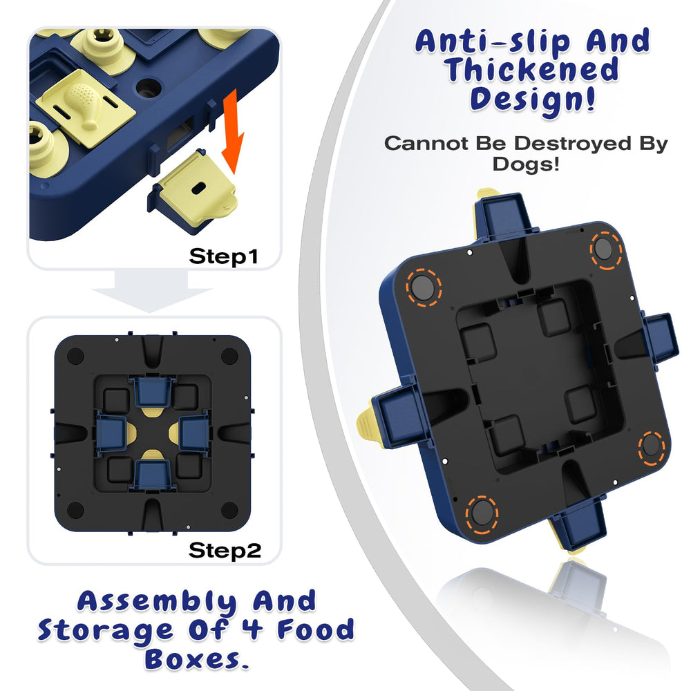 KADTC puzzle's sturdy base with non-slip pads supports confident pawing on floors.