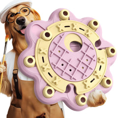 KADTC Dog Chess Puzzle Toy Pink Level 1 with slow feeder boosts mental engagement