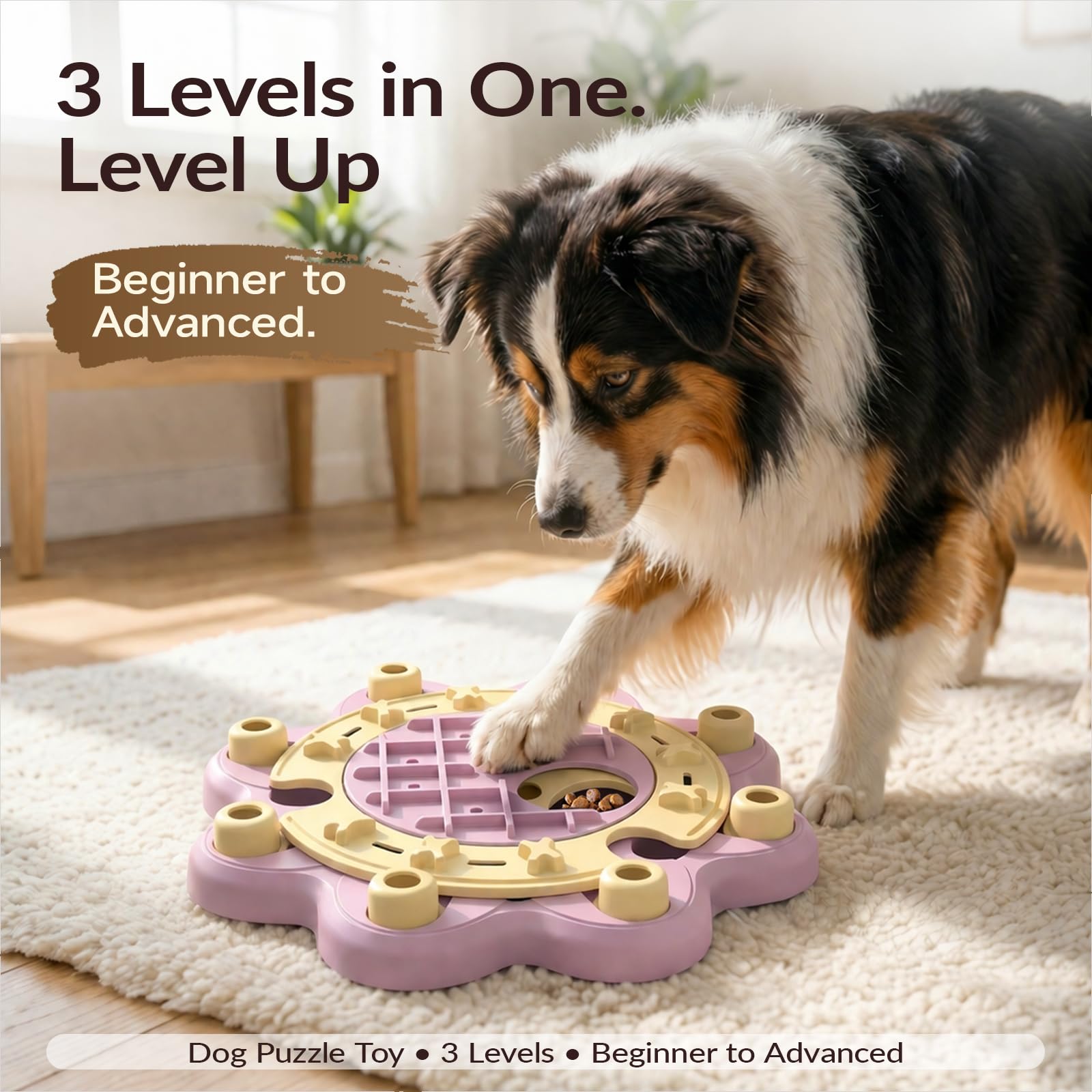 KADTC Dog Chess Puzzle Toy Pink Level 2 promotes progressive problem solving