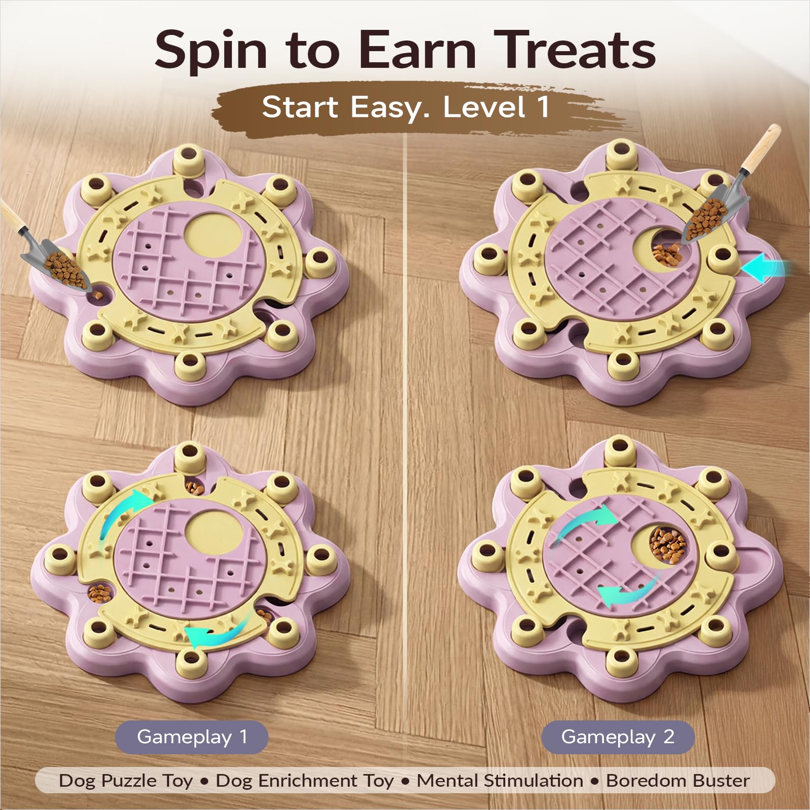 KADTC Dog Chess Puzzle Toy Pink Level 5 encourages steady mealtime