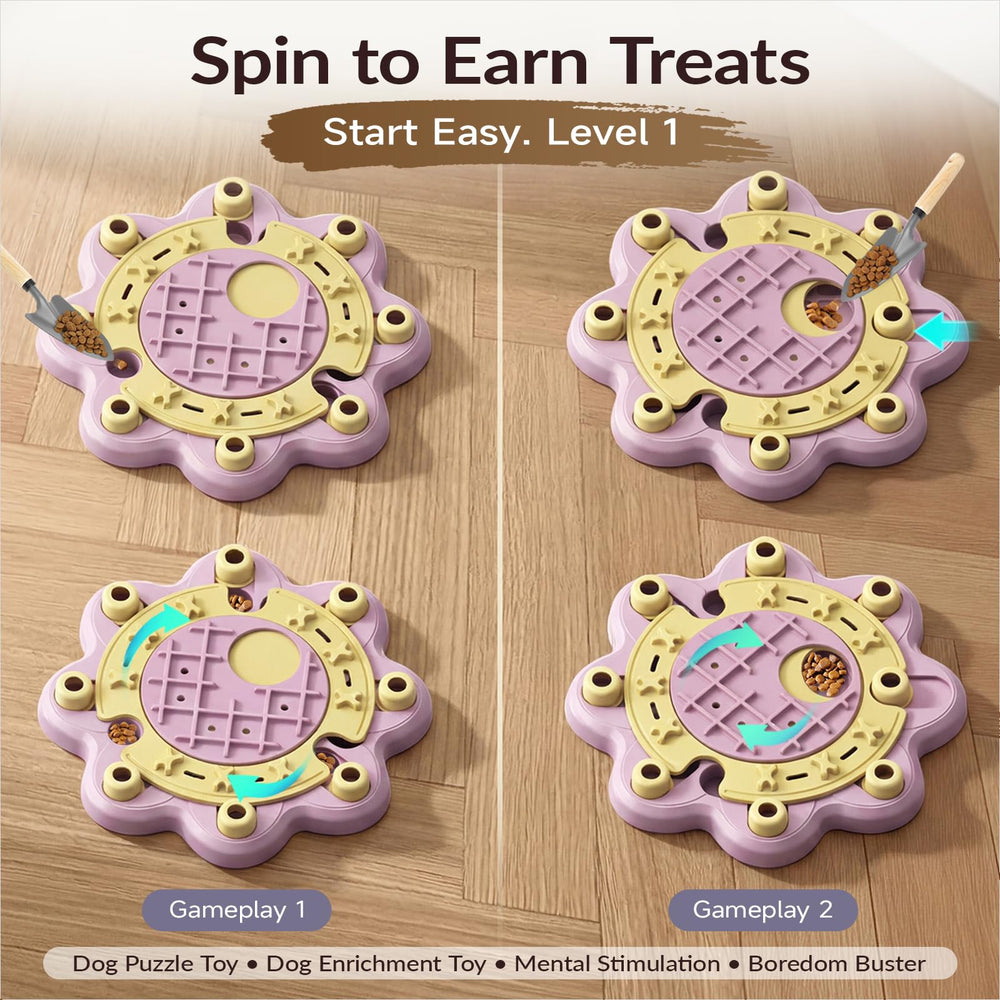 KADTC Dog Chess Puzzle Toy Pink Level 5 encourages steady mealtime
