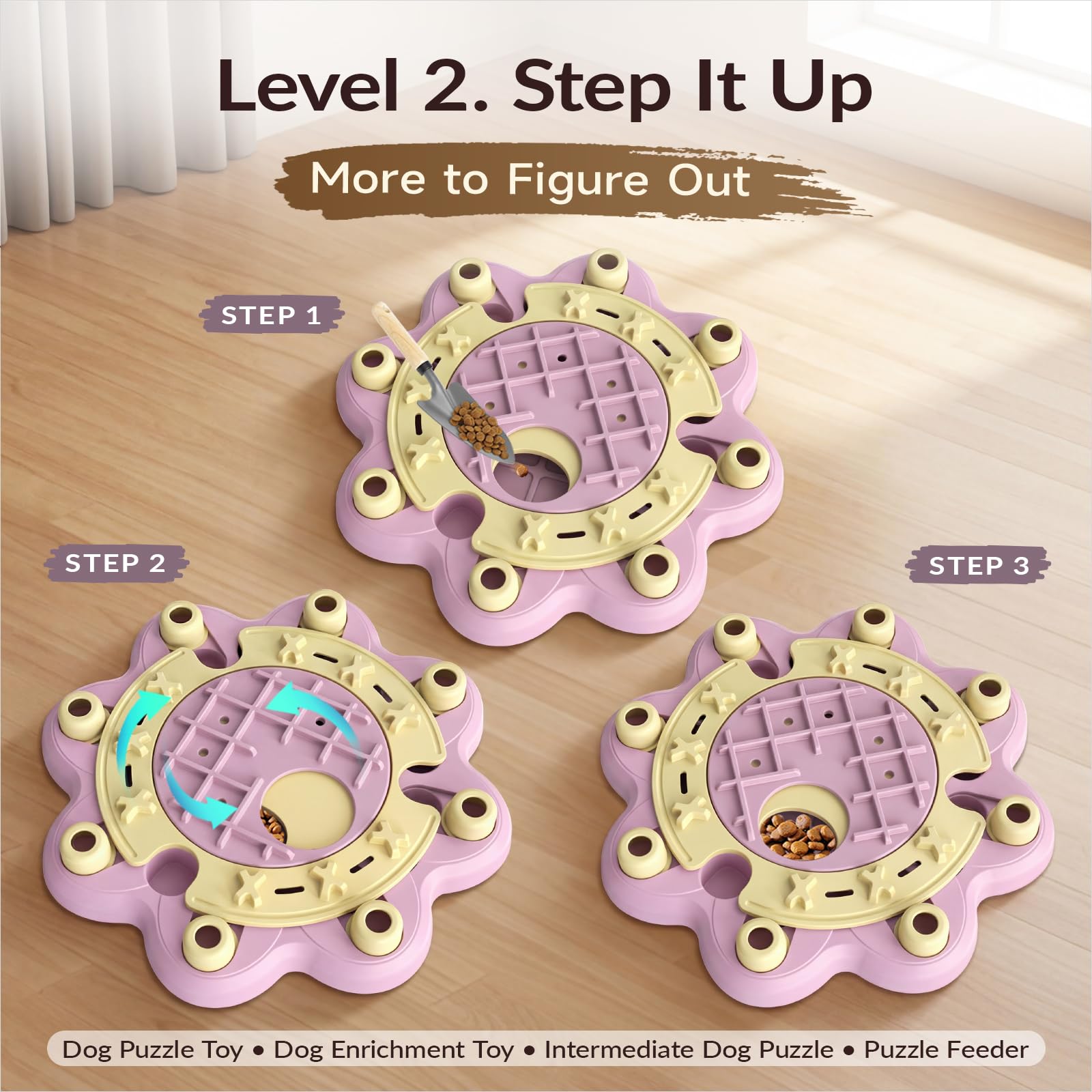 KADTC Dog Chess Puzzle Toy Pink Level 6 improves focus and dexterity