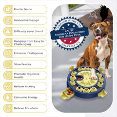 KADTC puzzle toy with 12 treat compartments offering multi-step rewards.
