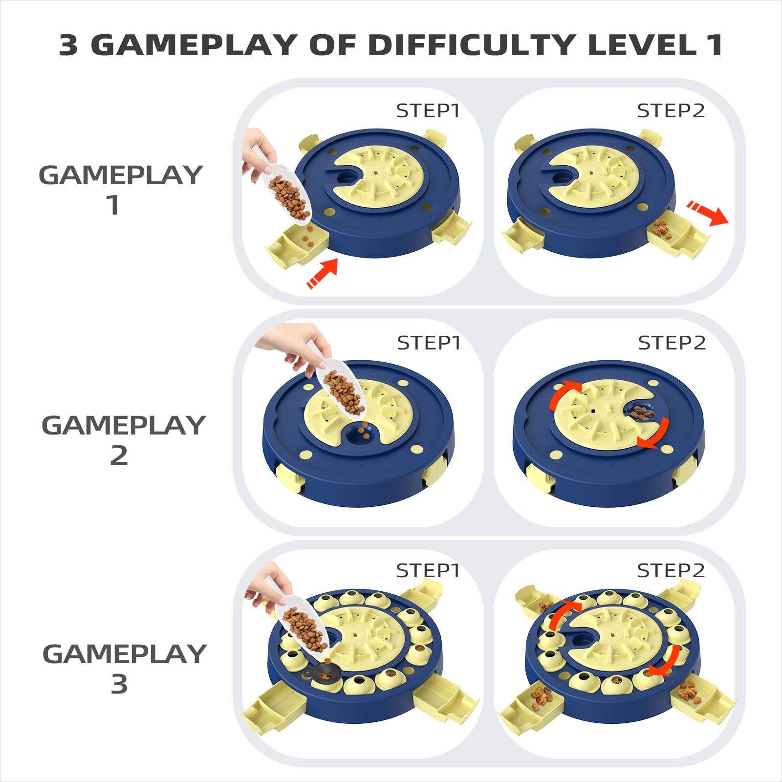 KADTC dog puzzle toy – four slide-out drawers for varied rewards.