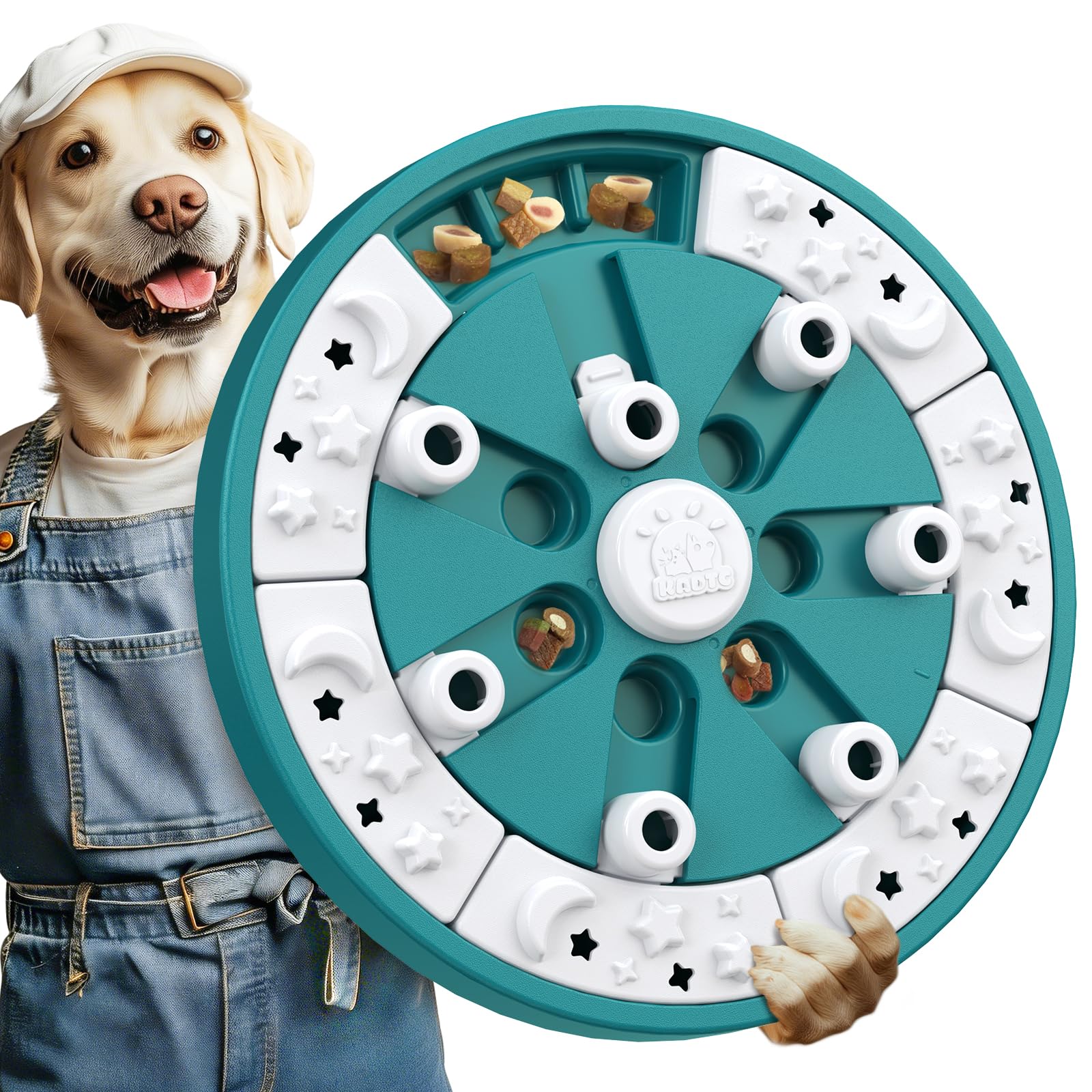 KADTC dog puzzle toy large-2-levels engages dogs with progressive problem-solving.