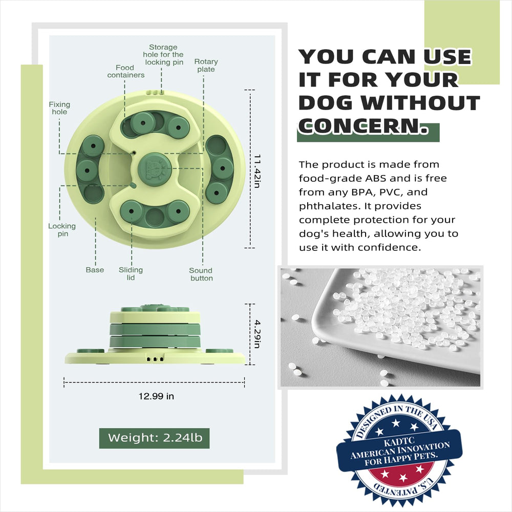 KadTC dog puzzle toy adjustable locking pegs for scalable difficulty