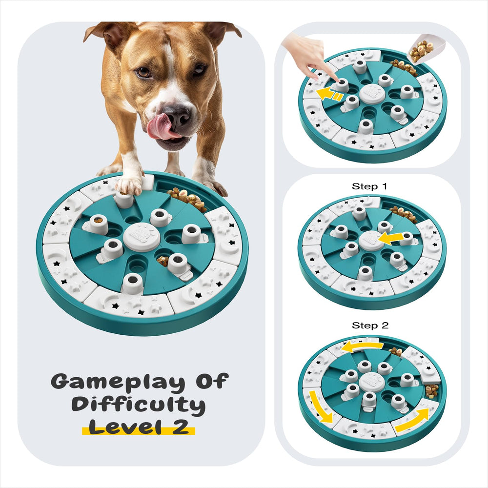 KADTC dog puzzle toy-non-slip-base keeps the board steady during play.