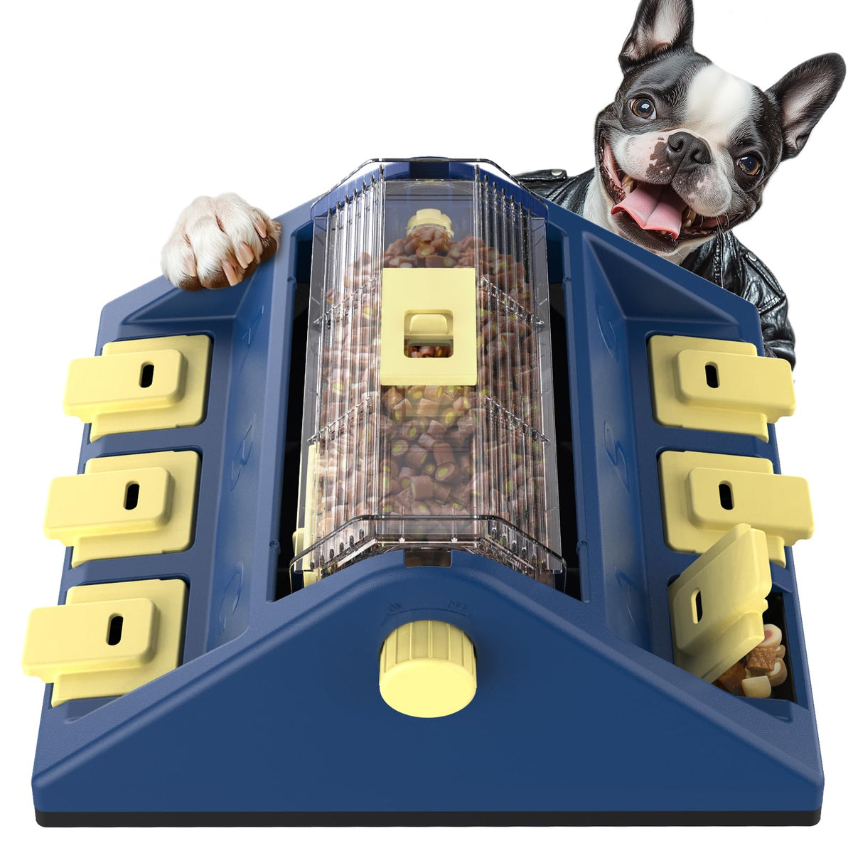 KADTC dog puzzle toy two-levels enhances mental stimulation during meals.