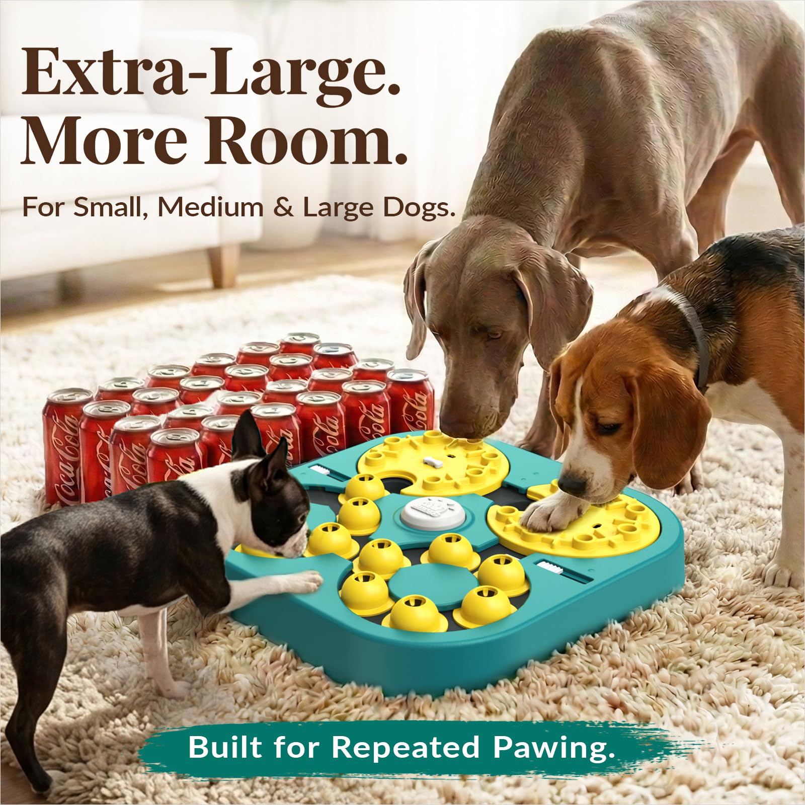 KADTC extra-large size accommodates medium to large breeds for shared play.
