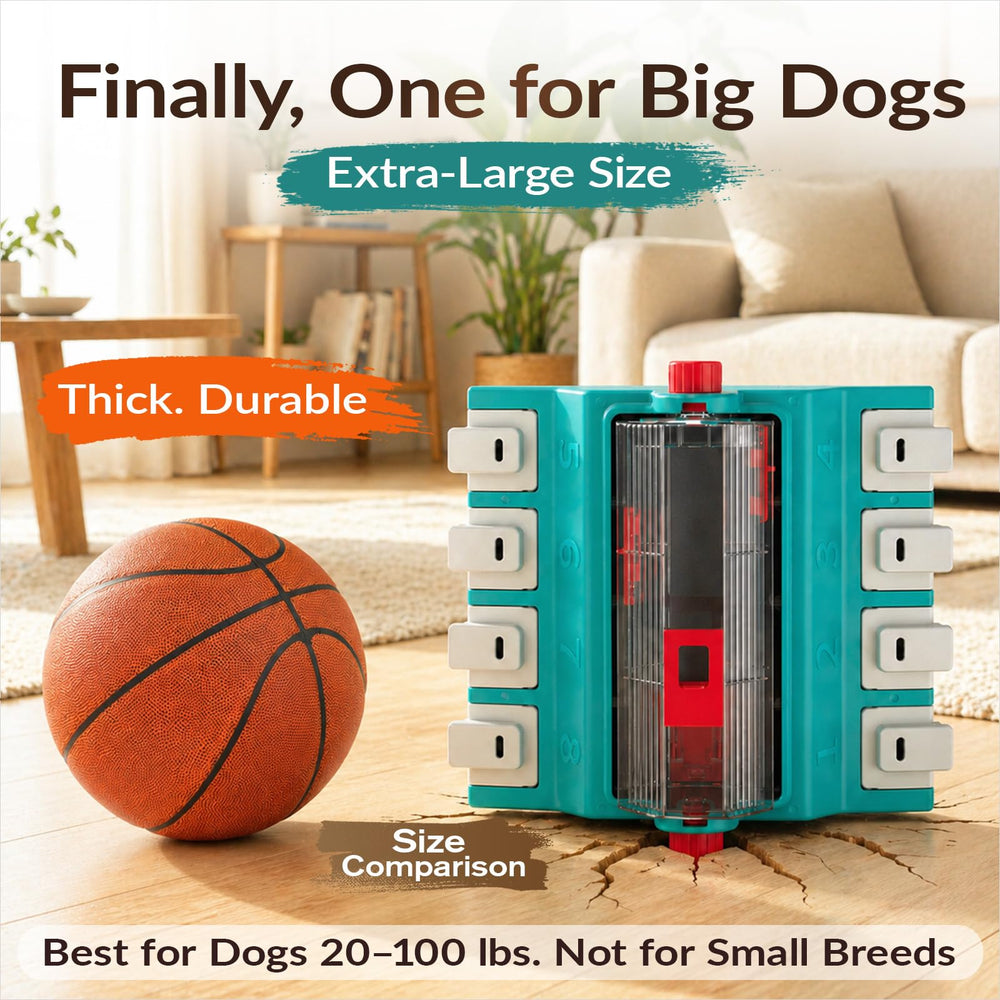 KADTC dog puzzle toy XL large 5-cup capacity for meals.