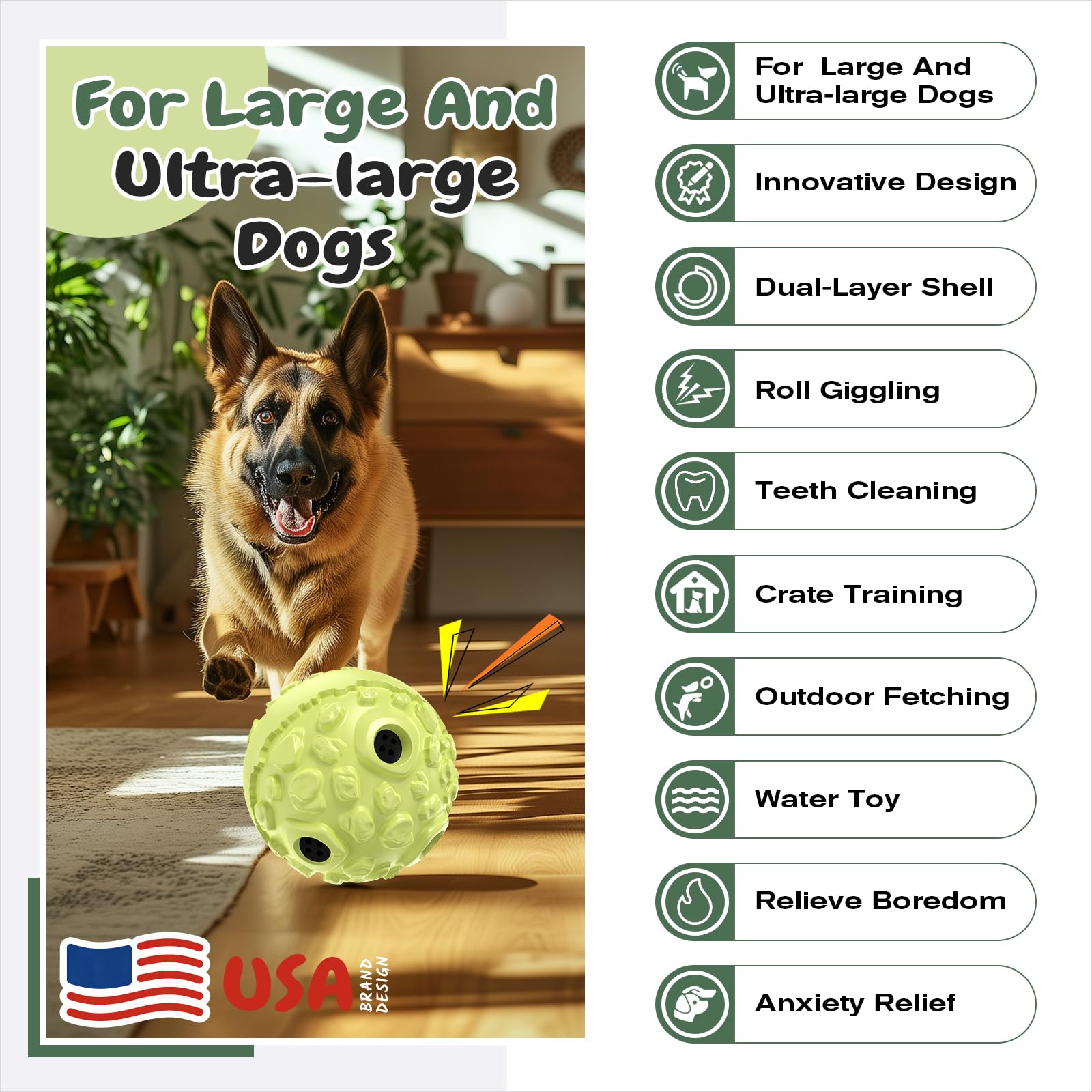 KADTC wobble ball XL paw grip close-up shows easy handling during play.