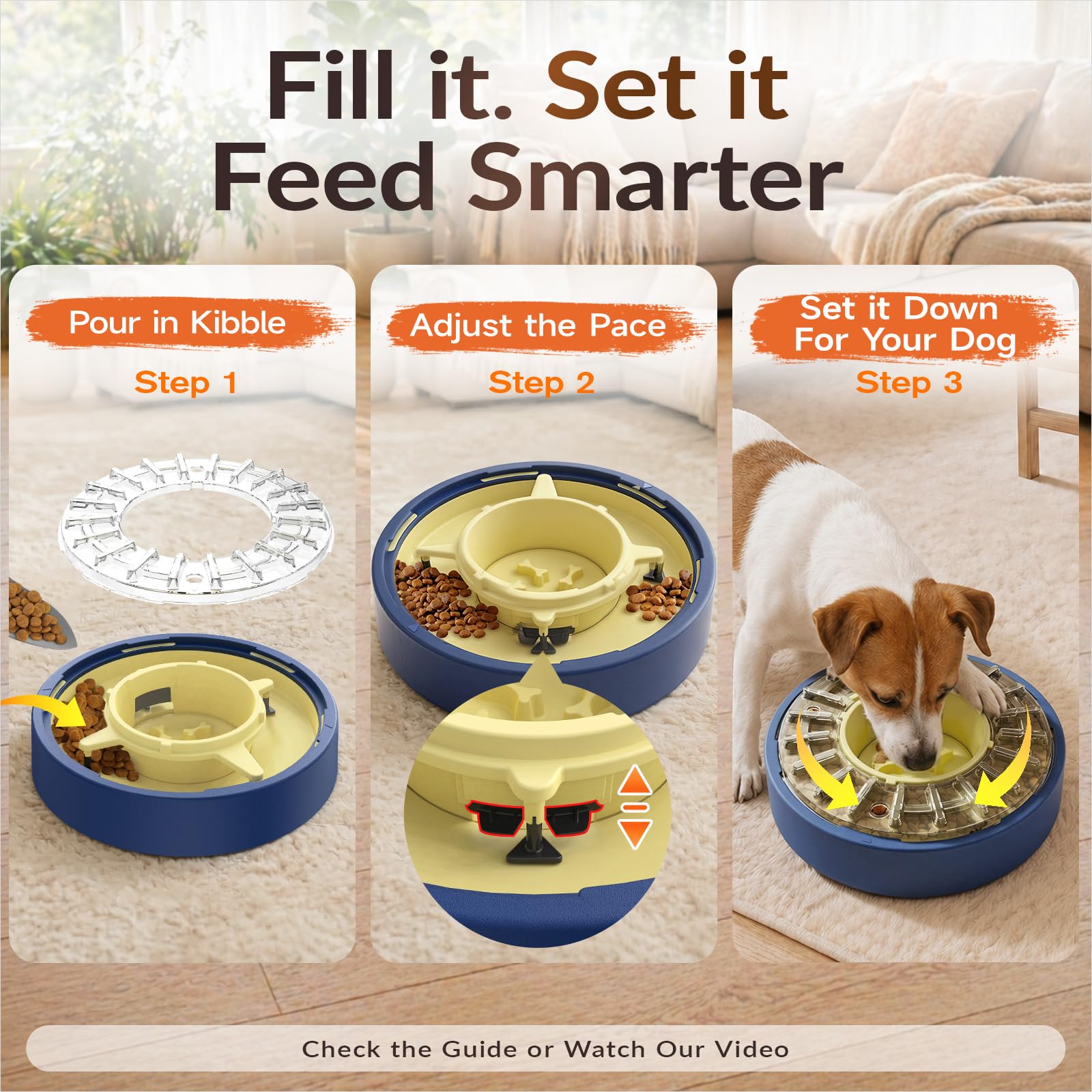 KADTC drainage-friendly design makes cleanup quick and simple after mealtime.