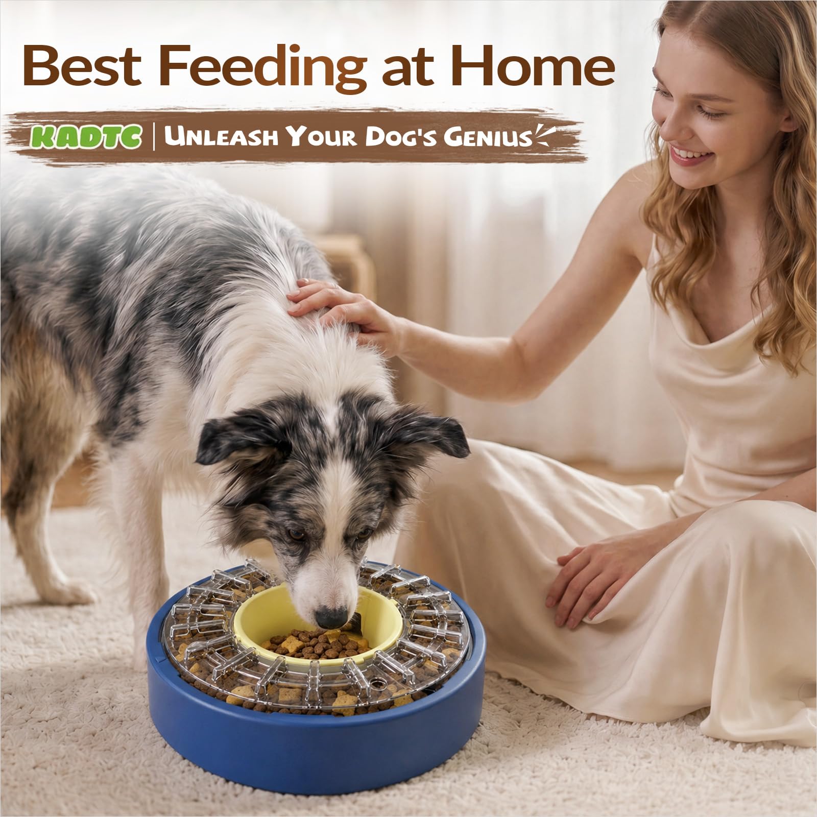 KADTC enrichment-friendly feeder turns meals into a mental workout with slow, interactive dispensing.