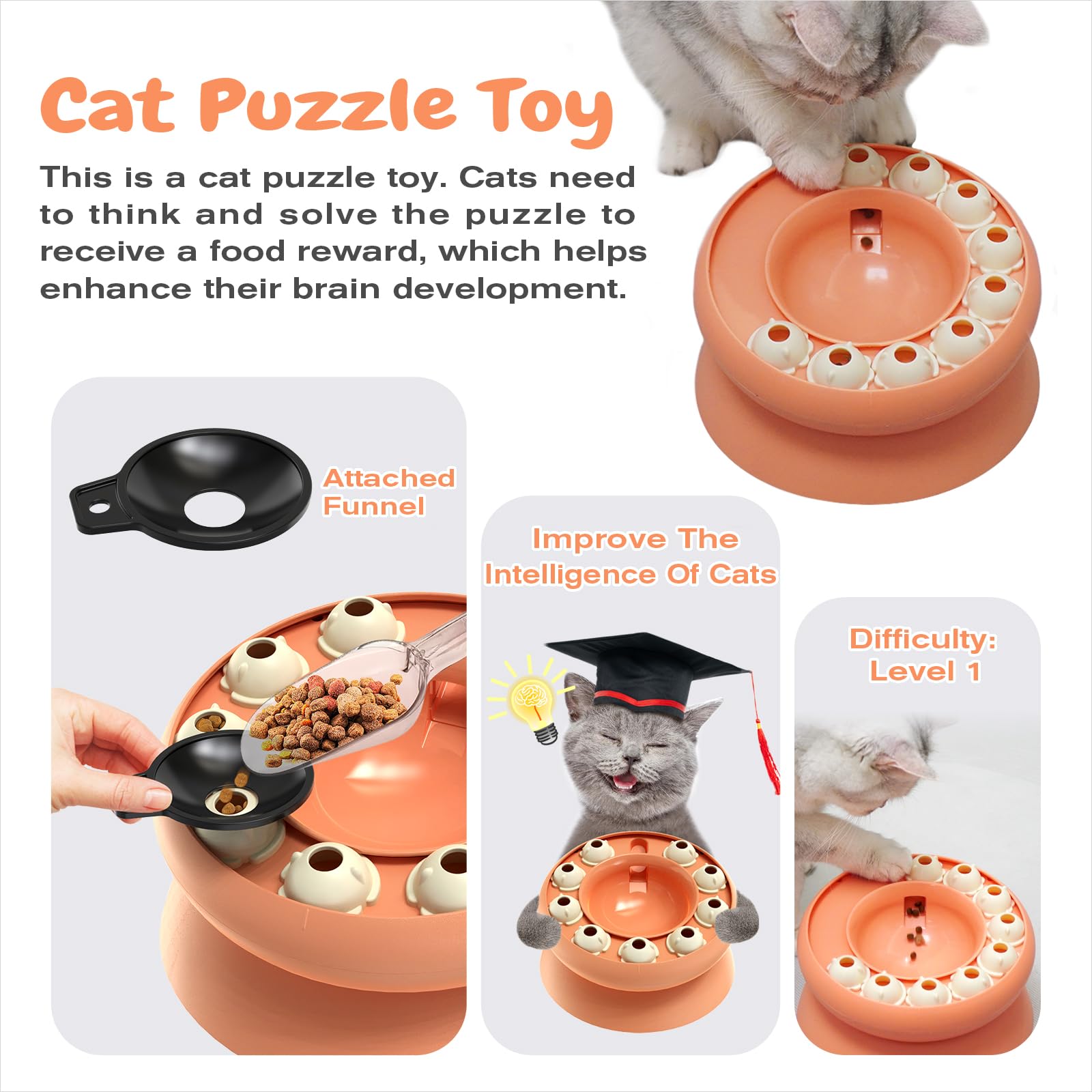 KADTC non-slip base keeps the cat feeder steady during play