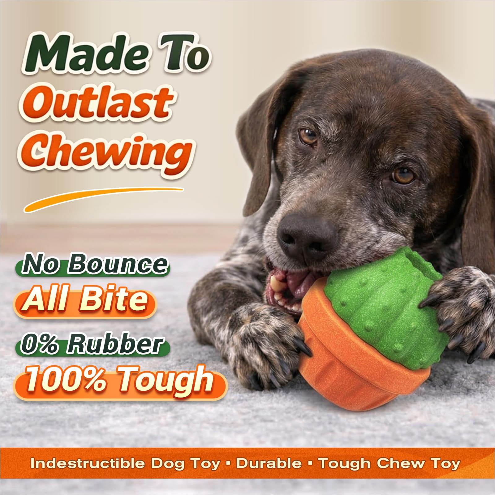 KADTC nylon and wood-fiber toy combining strength and texture for enrichment.