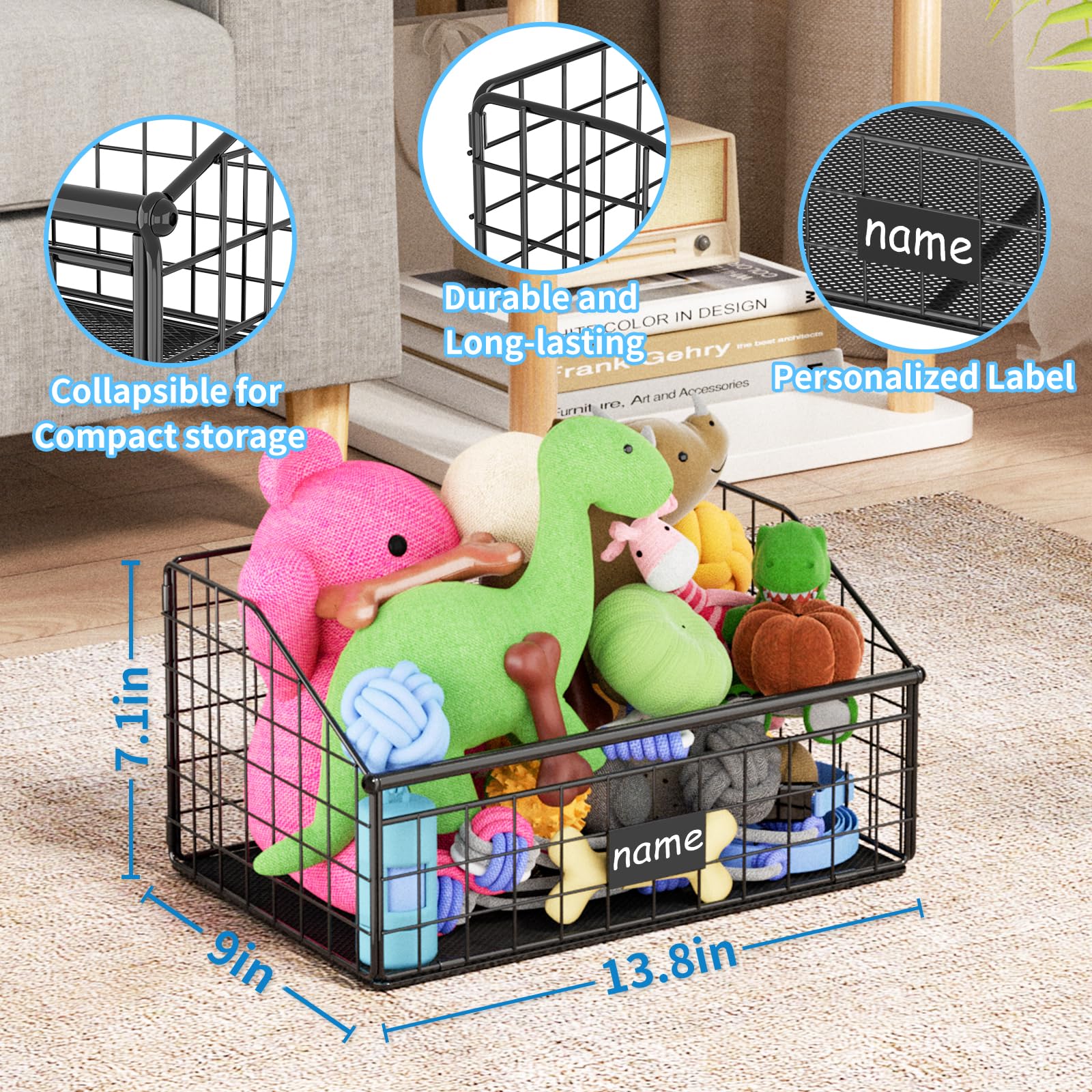 Kaiferty cottage-style toy box adds rustic charm and organization.