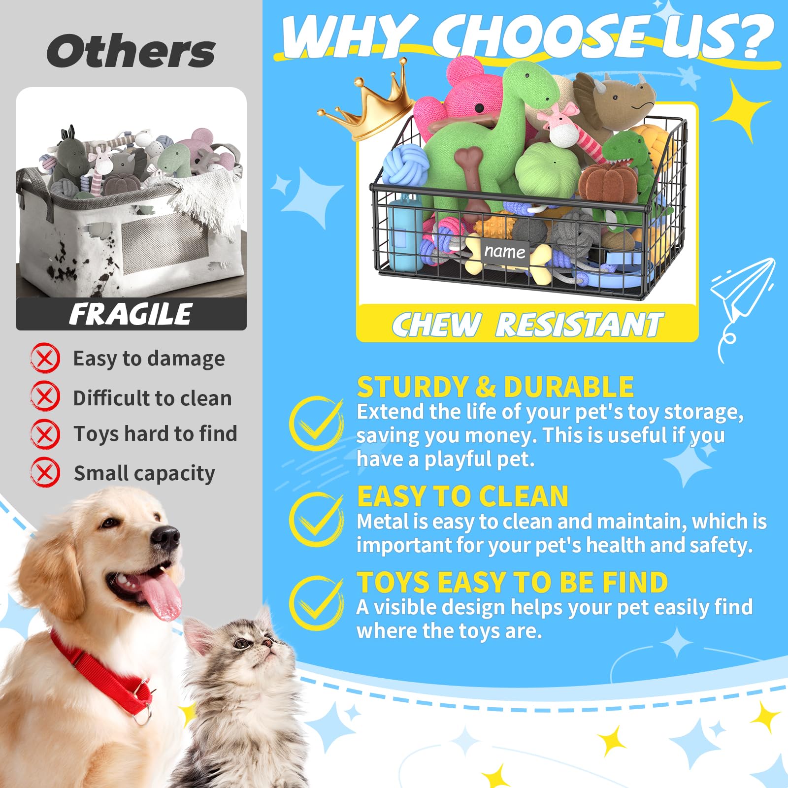 Kaiferty durable metal toy storage keeps toys organized and accessible.