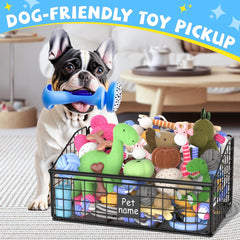 Kaiferty metal dog toy bin resists rust for lasting use