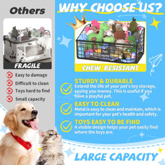 Kaiferty slanted-design toy box helps dogs grab favorites easily