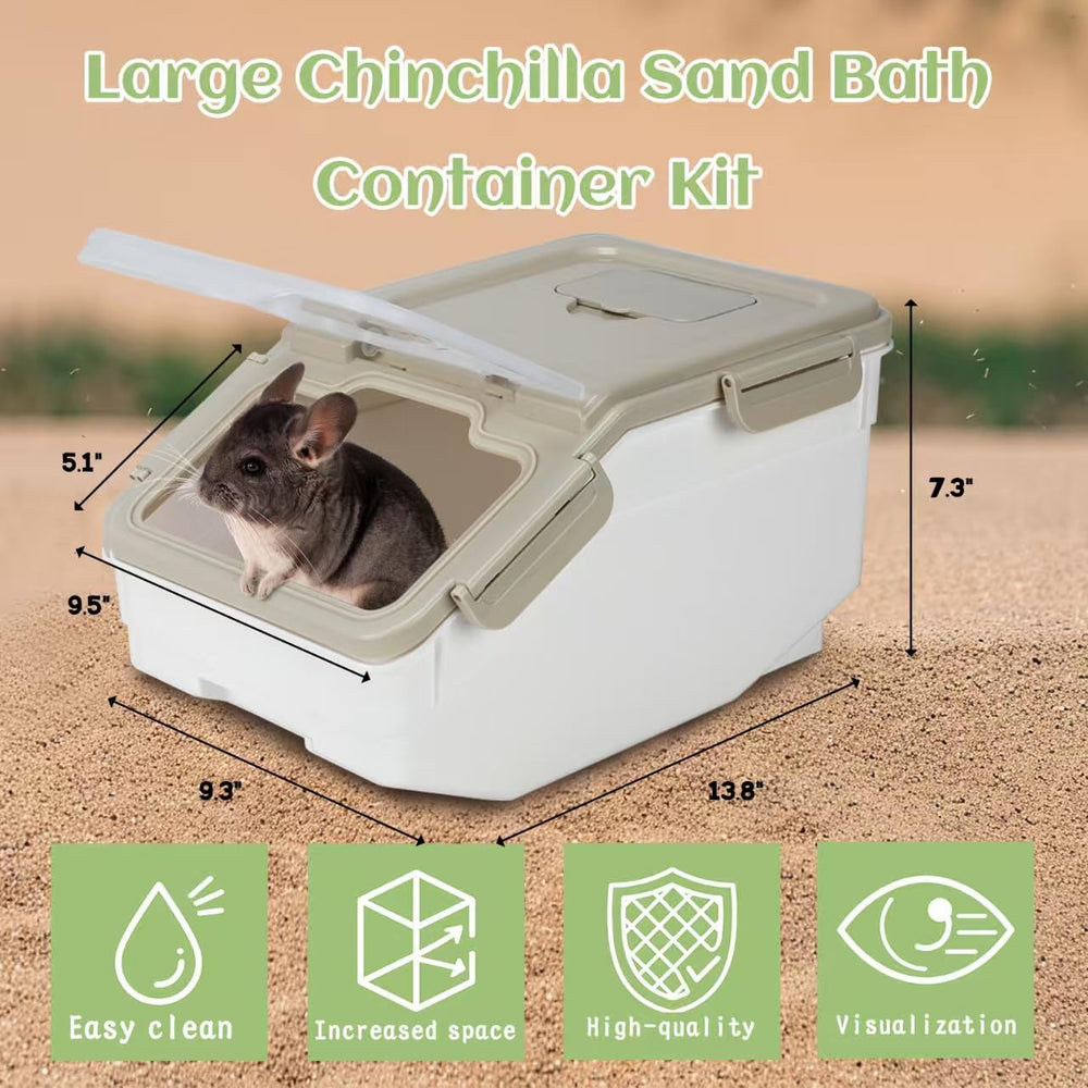 KAINUM chinchilla dust bath house with clear lid for observation