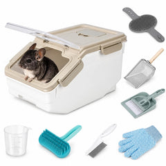 KAINUM extra large chinchilla sand bath container for roomy play and bathing