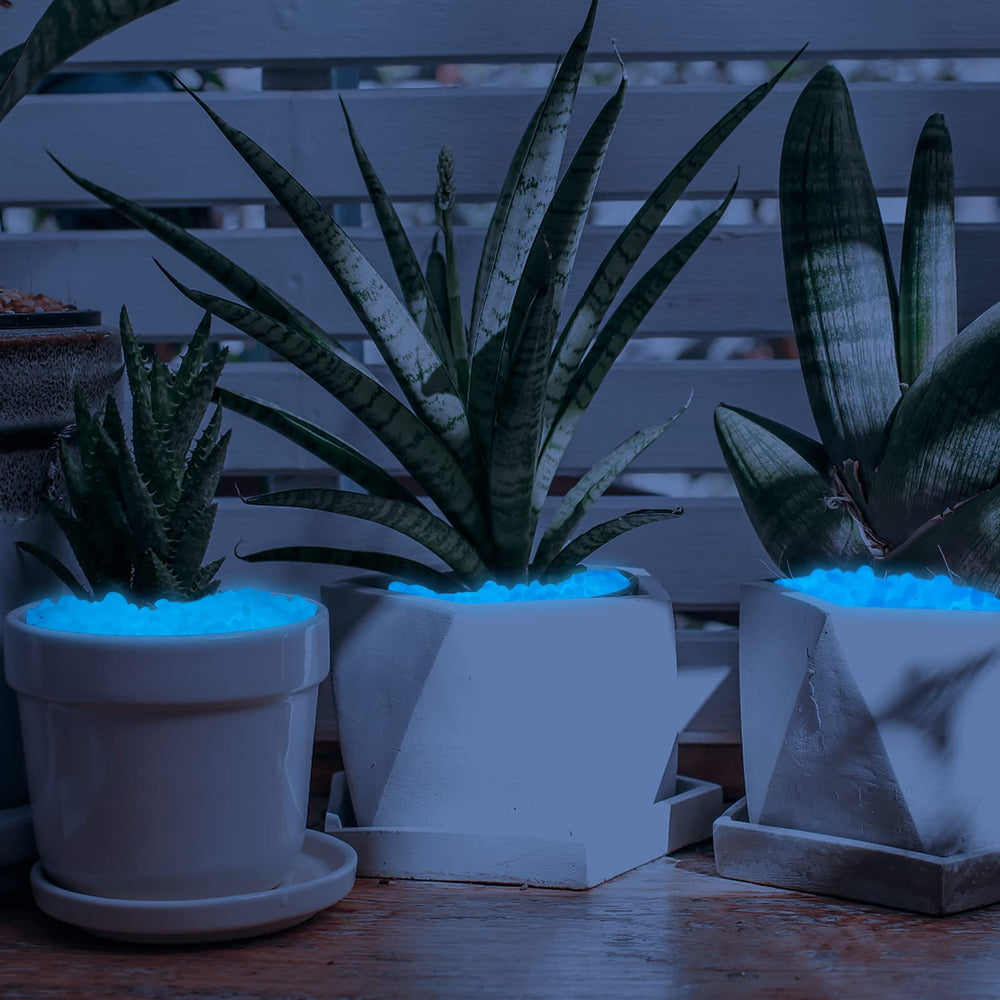Kaiyuan Dynasty glow stones add blue sparkle to vase decor