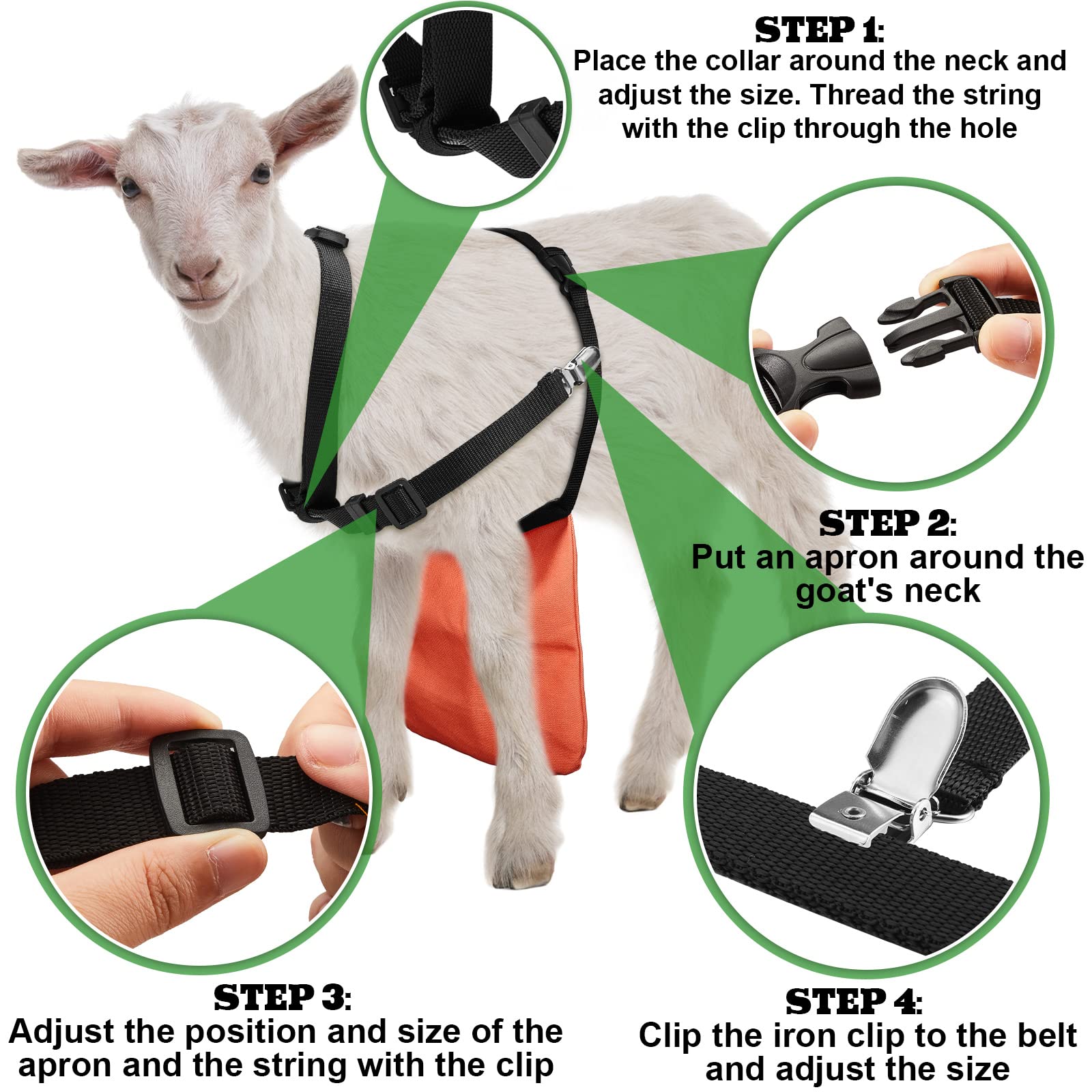 Kajaia goat apron neck-strap design centers the weight for stability.