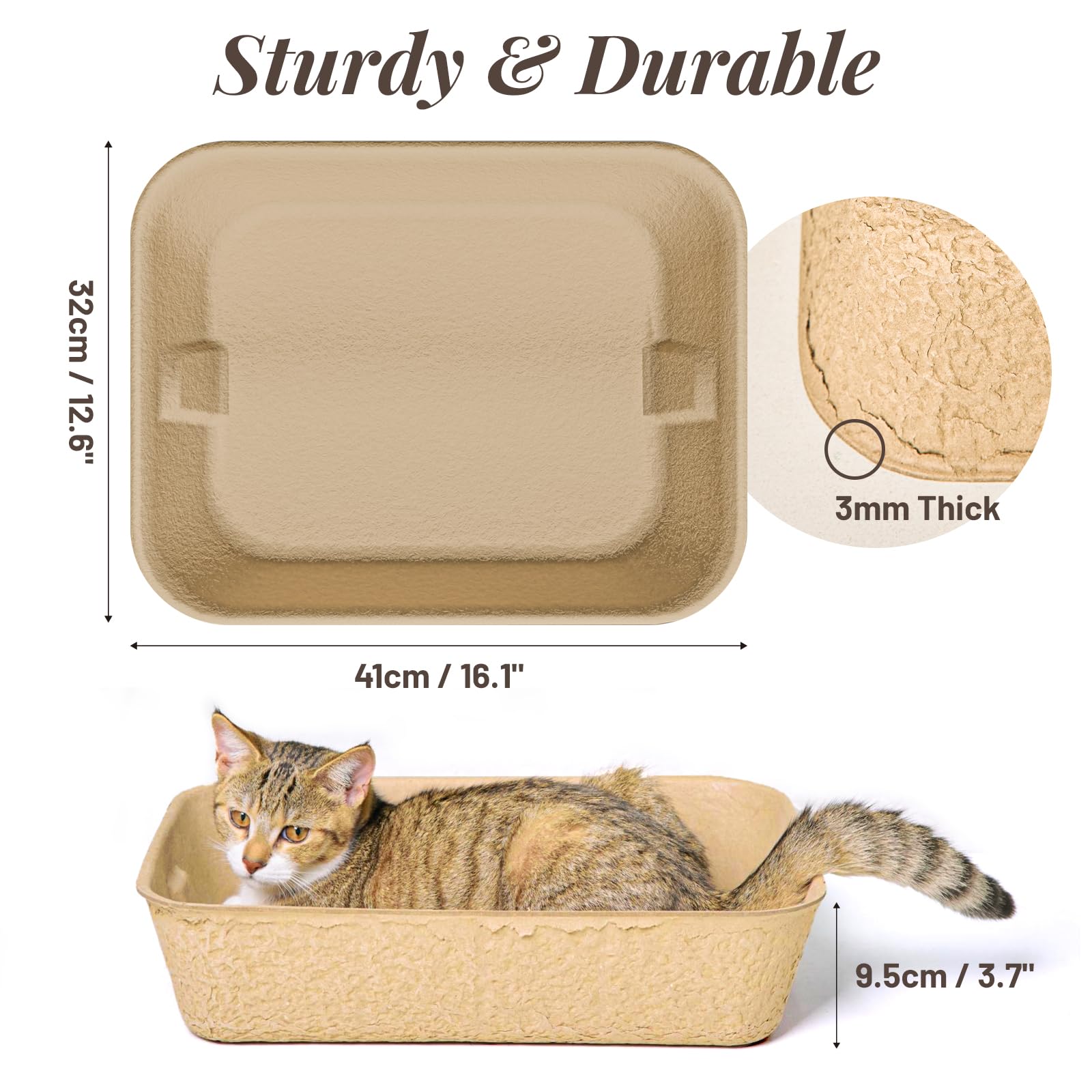 Durable cardboard, leak-proof design for spill prevention during use.
