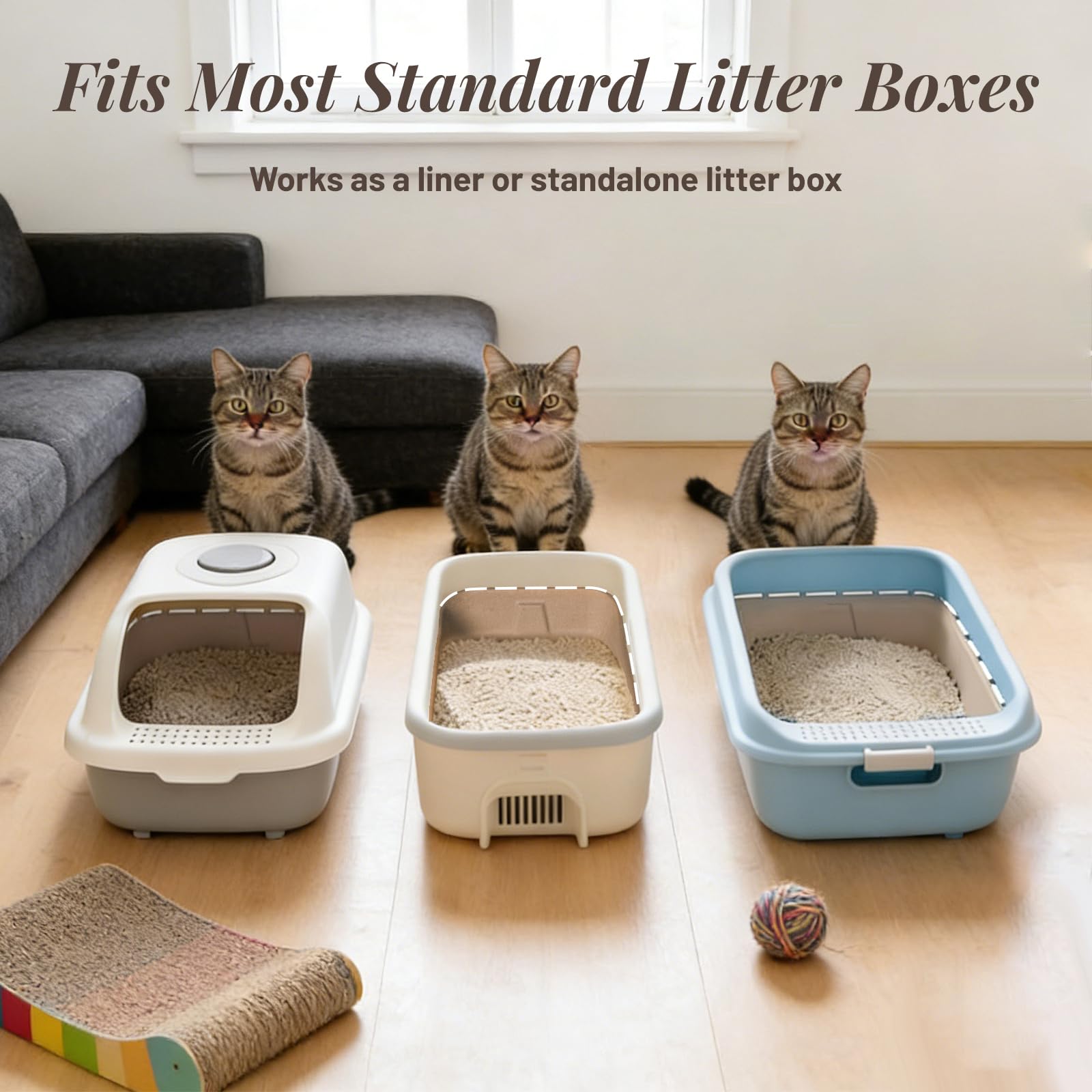 Can be used as liners to extend existing trays and reduce mess.