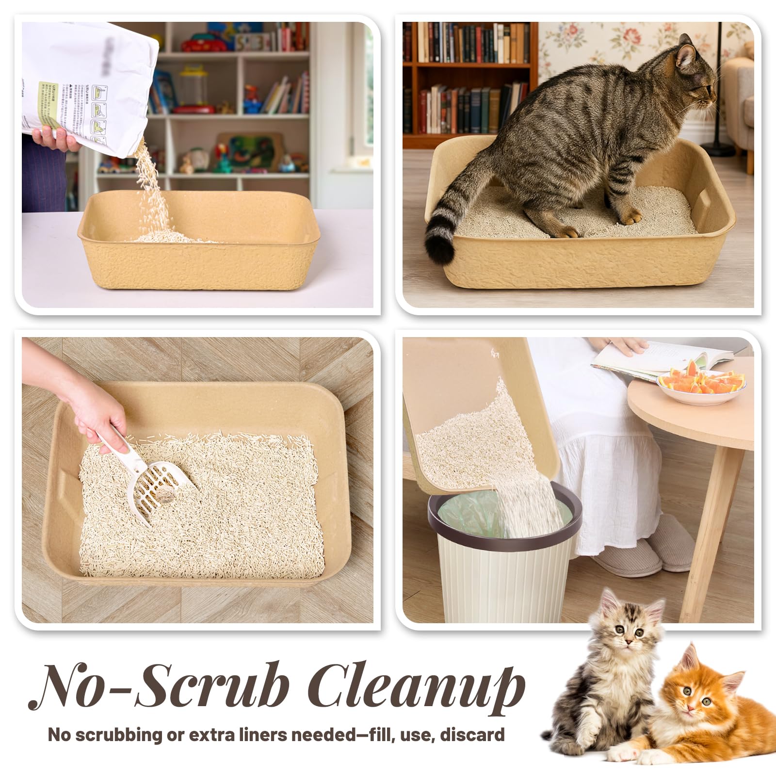 Travel-ready, lightweight litter box ideal for road trips and hotels.